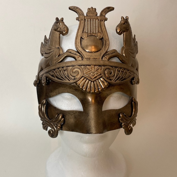 Gold Men Masquerade Mask - Picture 1 of 4